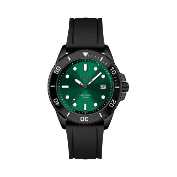 Montre à quartz en silicone - Noir et vert - 02 - 29812951