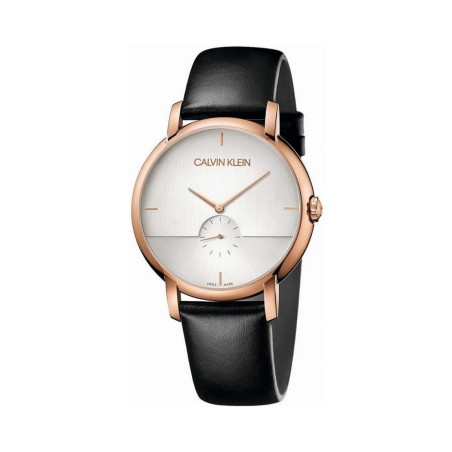 Montre à quartz en cuir - Noir et doré rose - 02 - 29032358