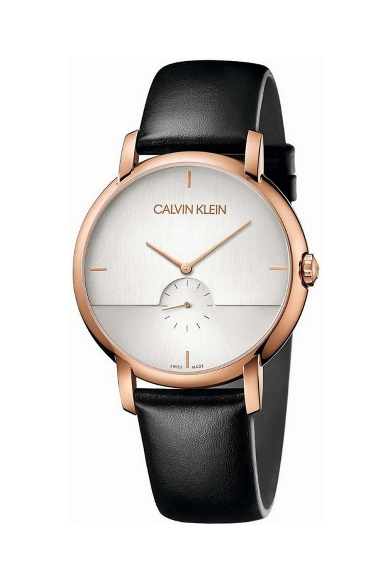 Montre à quartz en cuir - Noir et doré rose - 02 - 29032358