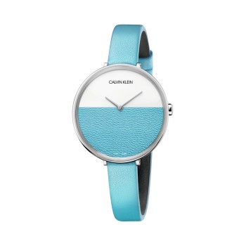 Montre à quartz en cuir Rise - Turquoise et argenté - 02 - 29032369