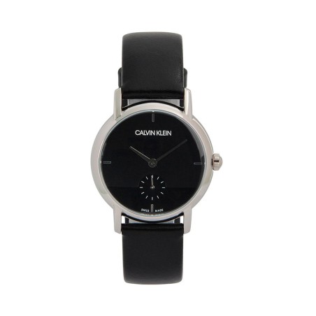 Montre à quartz en cuir Estab - Noir et argenté - 02 - 29032370