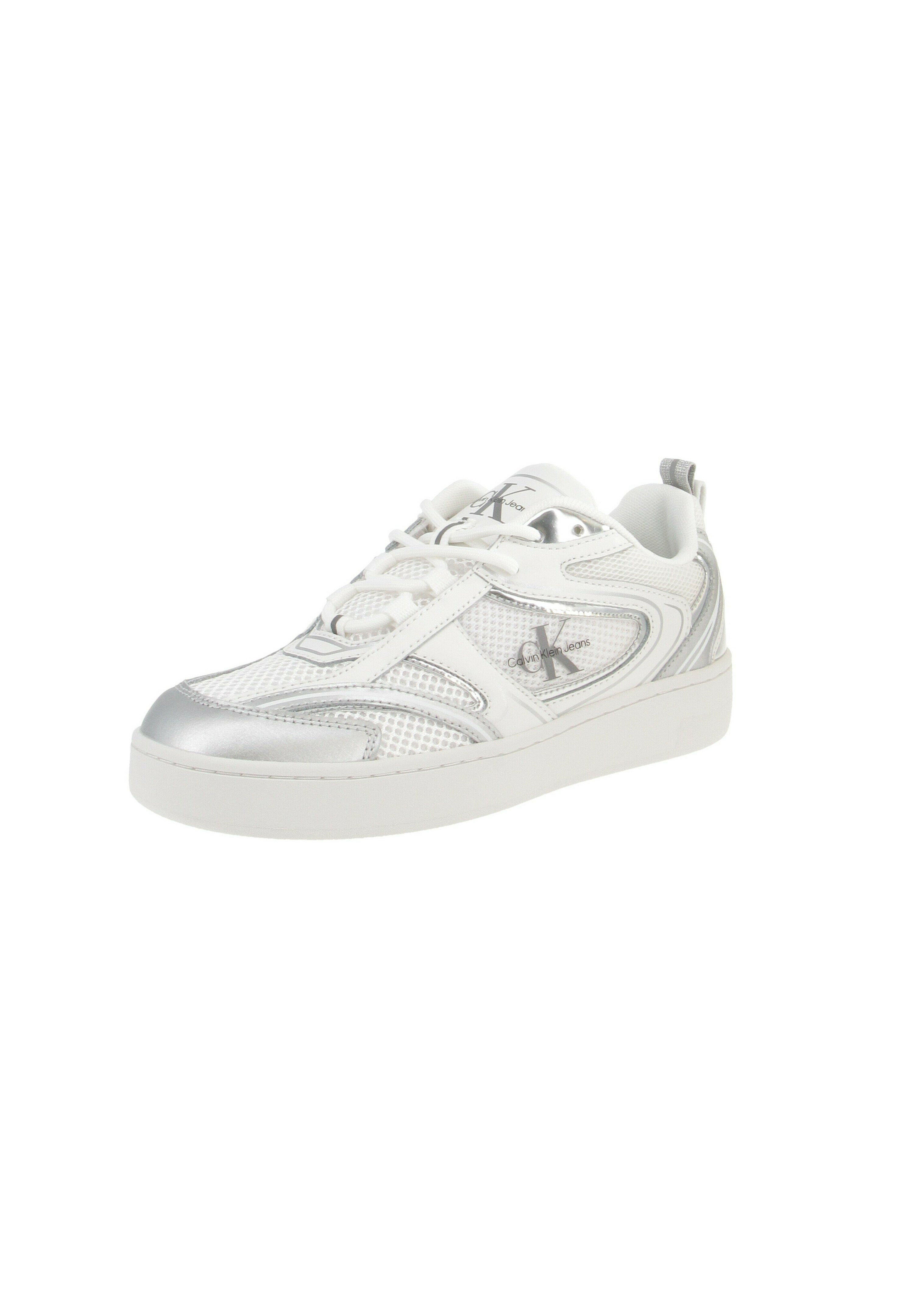 Calvin Klein Baskets basses CALVIN KLEIN YW0YW01386 BASKET CUPSOLE LOW - DAMEN SNEAKER - 01V-B.WHITE-SILVER - 01 - 6CA11A0H9|A11