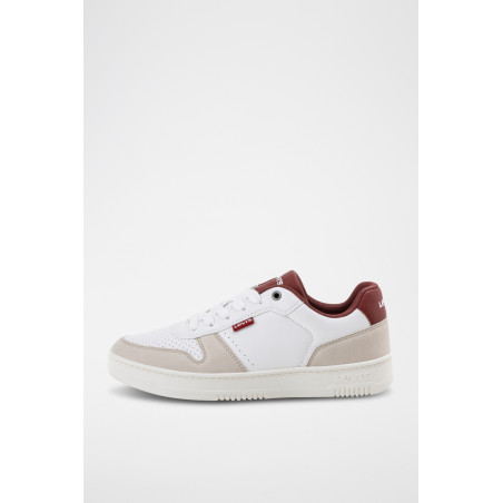 Baskets en nubuck Drive - Blanc et rouge - 02 - 33665828