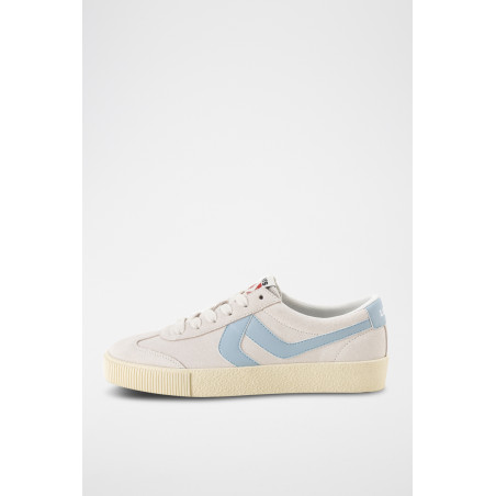 Baskets en nubuck Sneak - Crème et bleu - 02 - 33665836