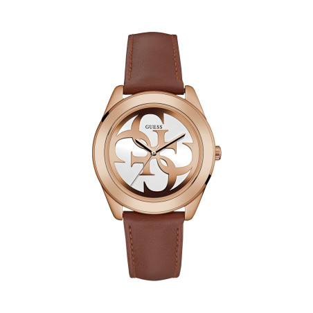 Montre à quartz en cuir - Marron et doré - 02 - 33844334