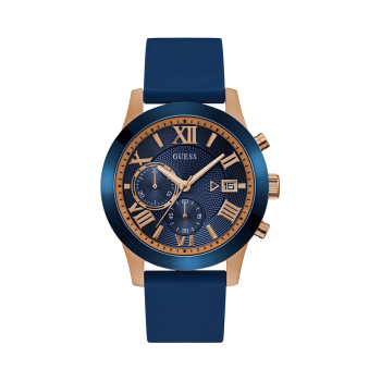 Montre à quartz en silicone - Chronographe - Doré rose et bleu - 02 - 33844335