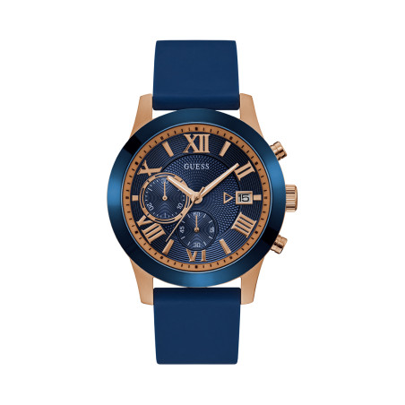 Montre à quartz en silicone - Chronographe - Doré rose et bleu - 02 - 33844335