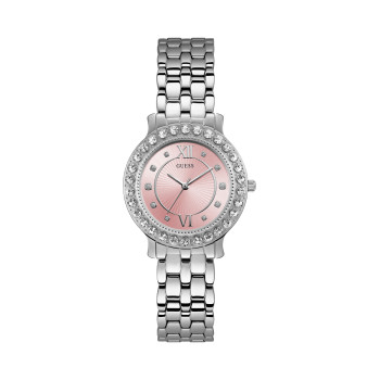 Montre à quartz en acier - Argenté et rose - 02 - 33844345