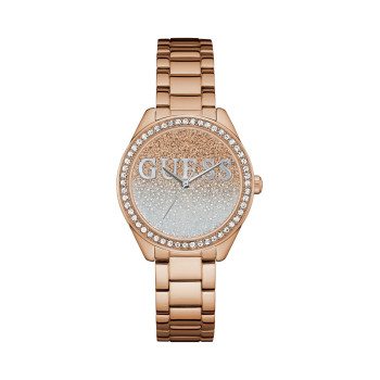 Montre à quartz en acier  - Doré rose et argenté - 02 - 33844359