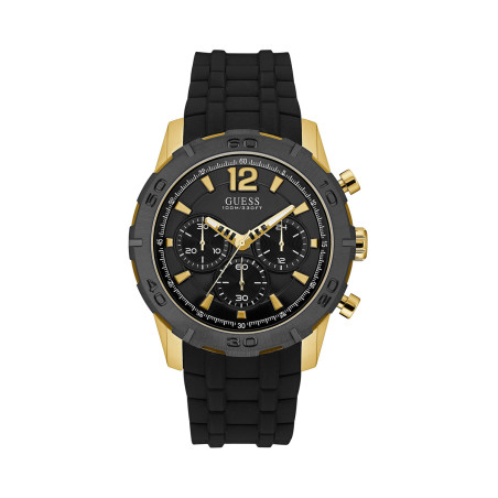 Montre à quartz en silicone Caliber - Chronographe - Noir et doré - 02 - 33844361