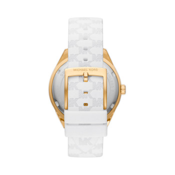 Montre à quartz en silicone Lexington - 
Blanc et doré - 02 - 33892969