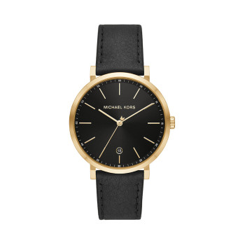 Montre à quartz en cuir Irving - Noir - 02 - 33892973