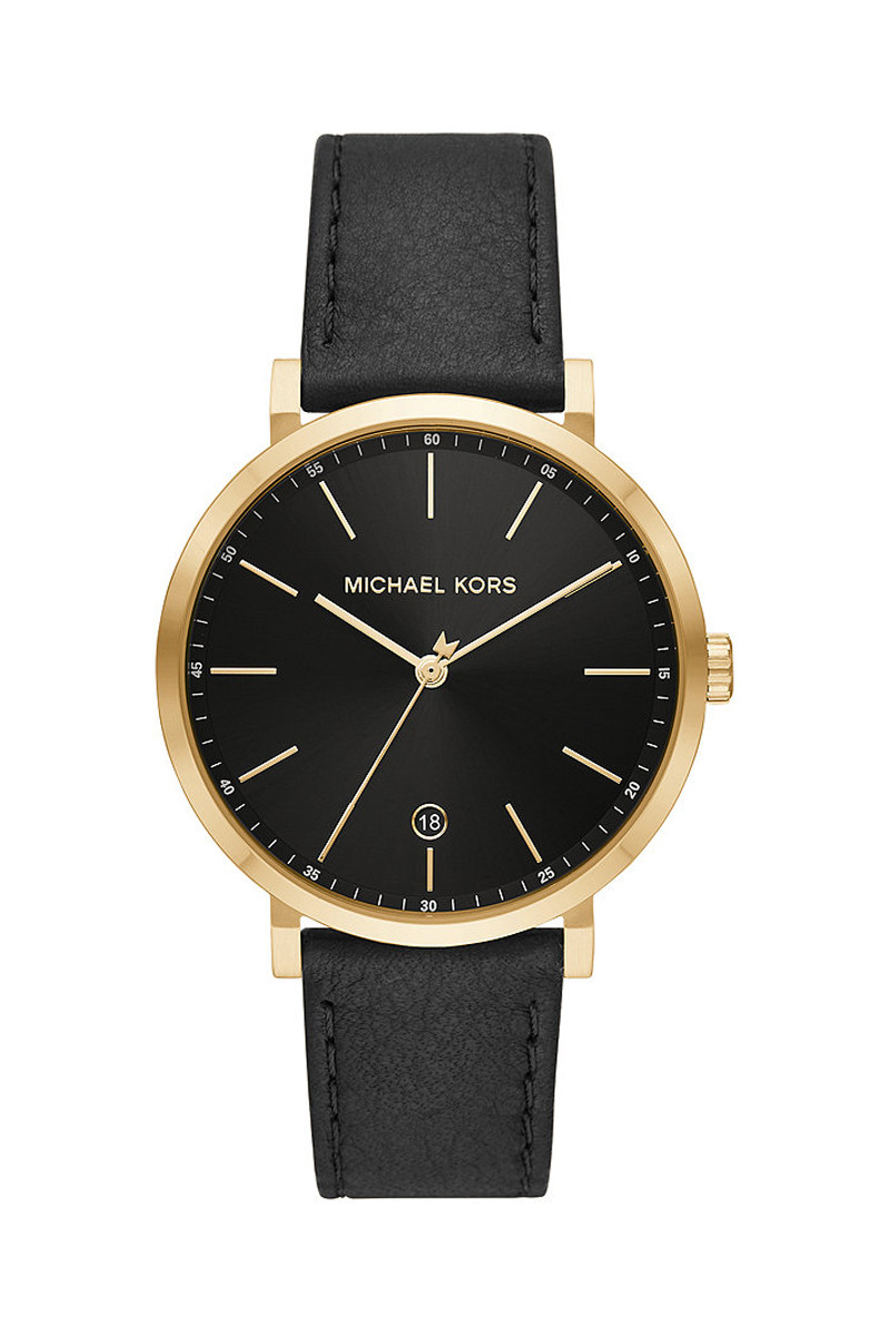 Montre à quartz en cuir Irving - Noir - 02 - 33892973