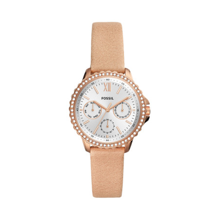 Montre à quartz en cuir - Doré rose et blanc - 02 - 33892988