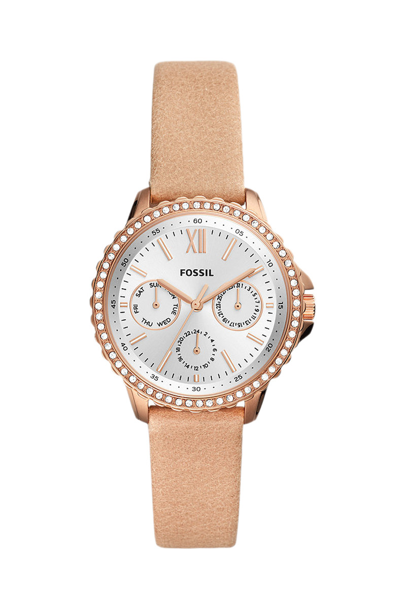 Montre à quartz en cuir - Doré rose et blanc - 02 - 33892988