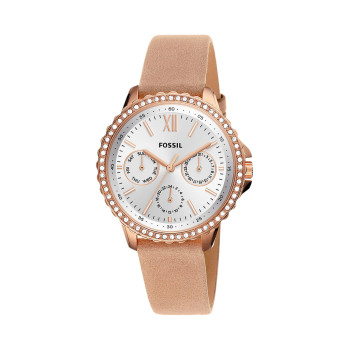 Montre à quartz en cuir - Doré rose et blanc - 02 - 33892988