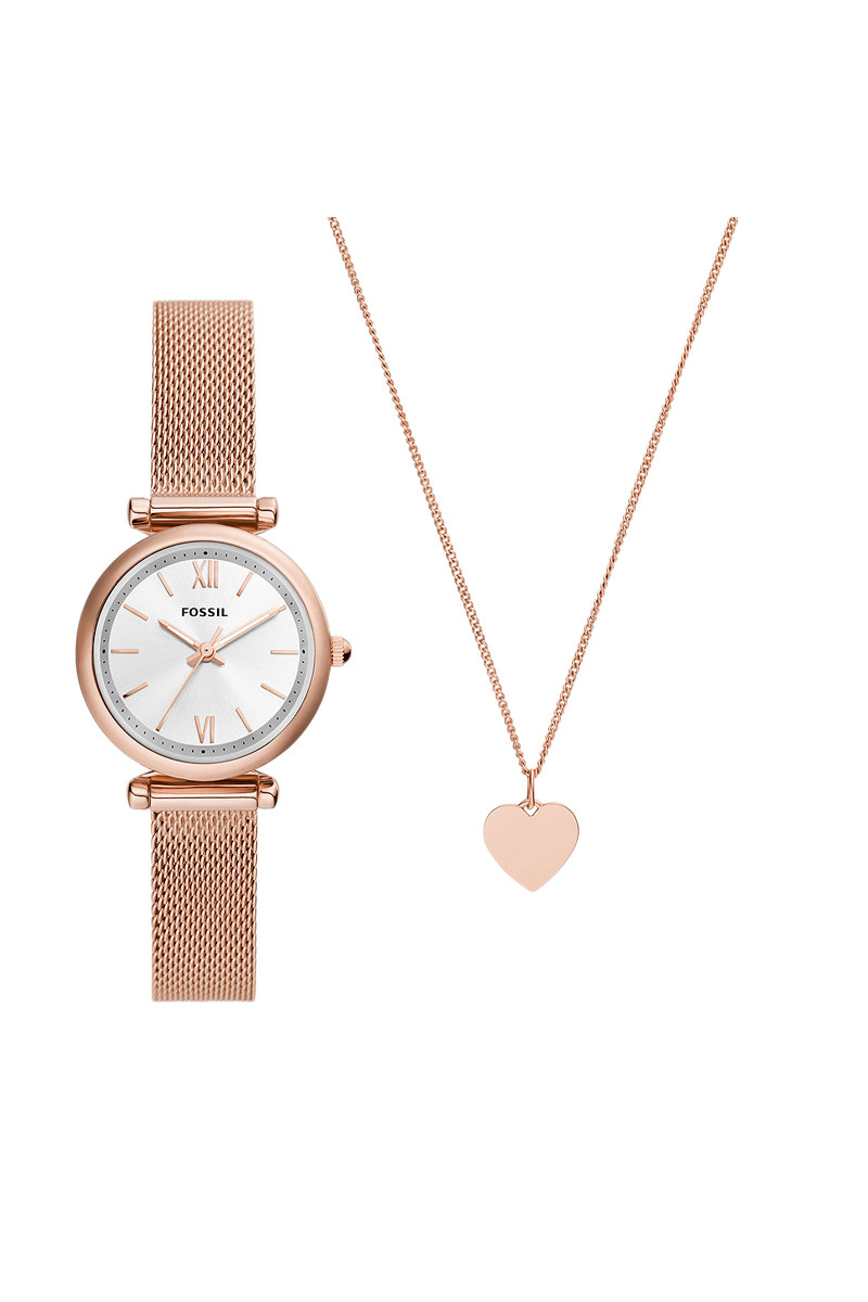 Coffret montre à quartz et collier - Doré rose - 02 - 33892989