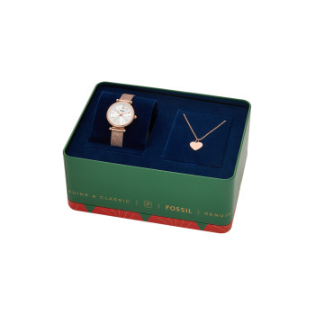 Coffret montre à quartz et collier - Doré rose - 02 - 33892989