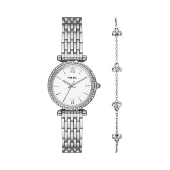 Coffret montre à quartz et bracelet - Argenté - 02 - 33892990