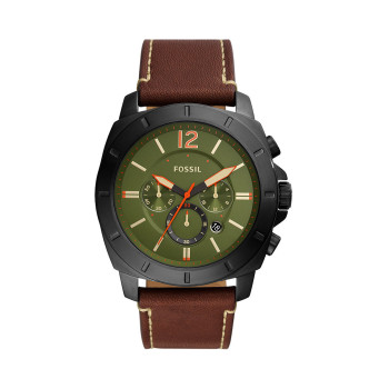 Montre à quartz en cuir Privateer - Marron - 02 - 33893001