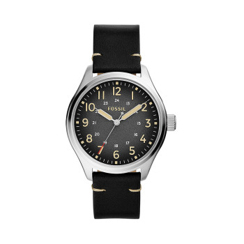 Montre à quartz en cuir - Noir - 02 - 33893002