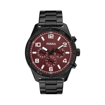 Montre à quartz en acier - Noir et bordeaux - 02 - 33893003