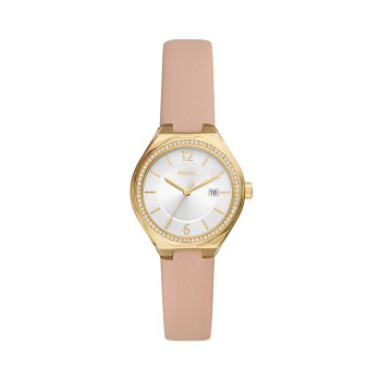 Montre à quartz en cuir Eevie - Rose et doré - 02 - 33893005