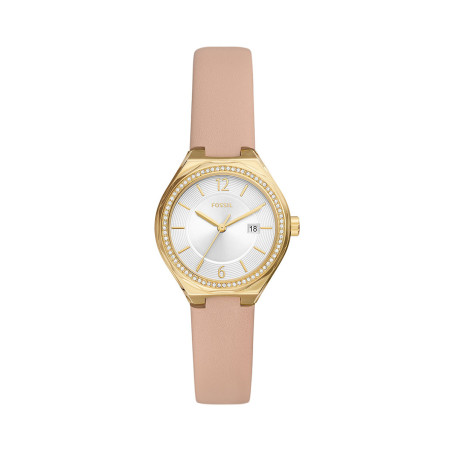 Montre à quartz en cuir Eevie - Rose et doré - 02 - 33893005