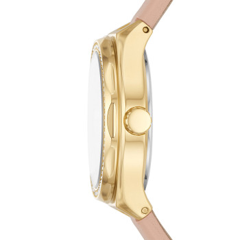 Montre à quartz en cuir Eevie - Rose et doré - 02 - 33893005