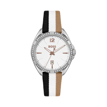 Montre à quartz en nylon - Blanc - 02 - 33893042