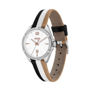 Montre à quartz en nylon - Blanc - 02 - 33893042