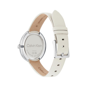 Montre à quartz en cuir - Blanc et argenté - 02 - 33893157