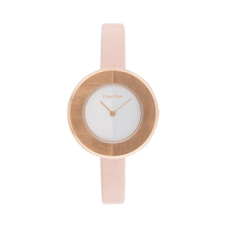 Montre à quartz en cuir - Rose et blanc - 02 - 33893160