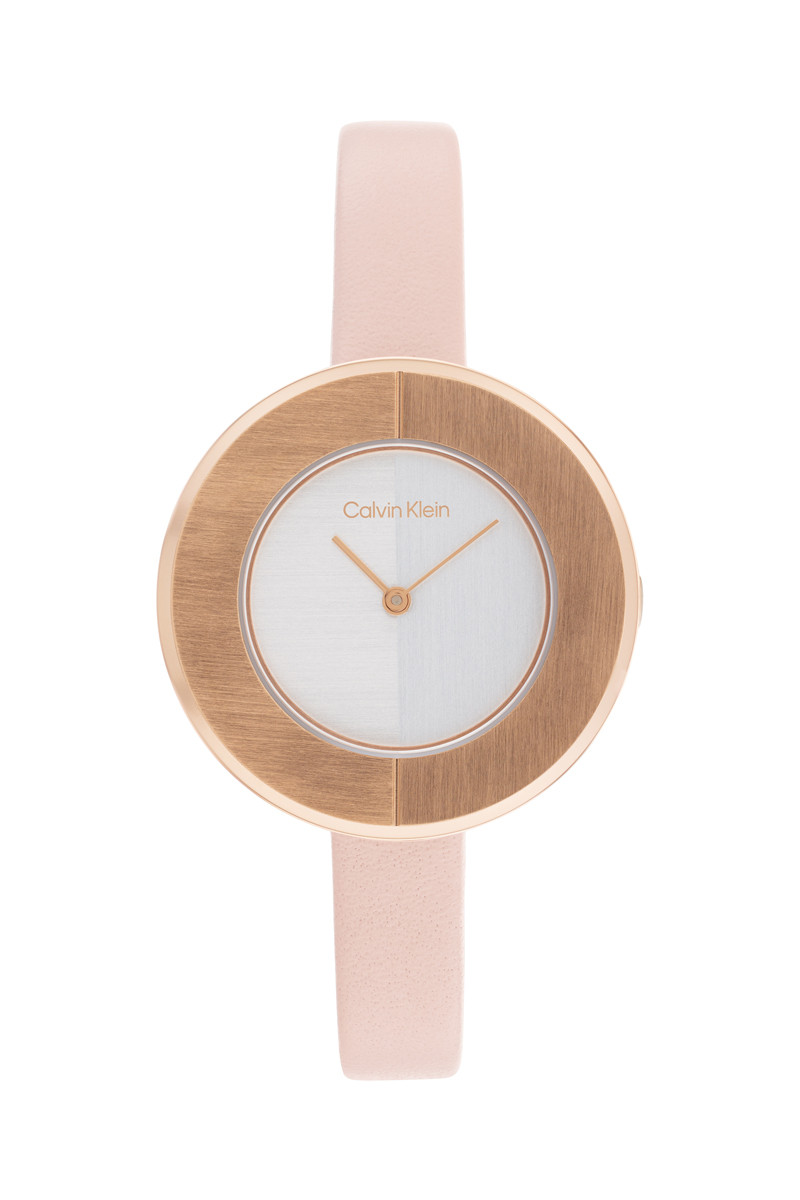 Montre à quartz en cuir - Rose et blanc - 02 - 33893160