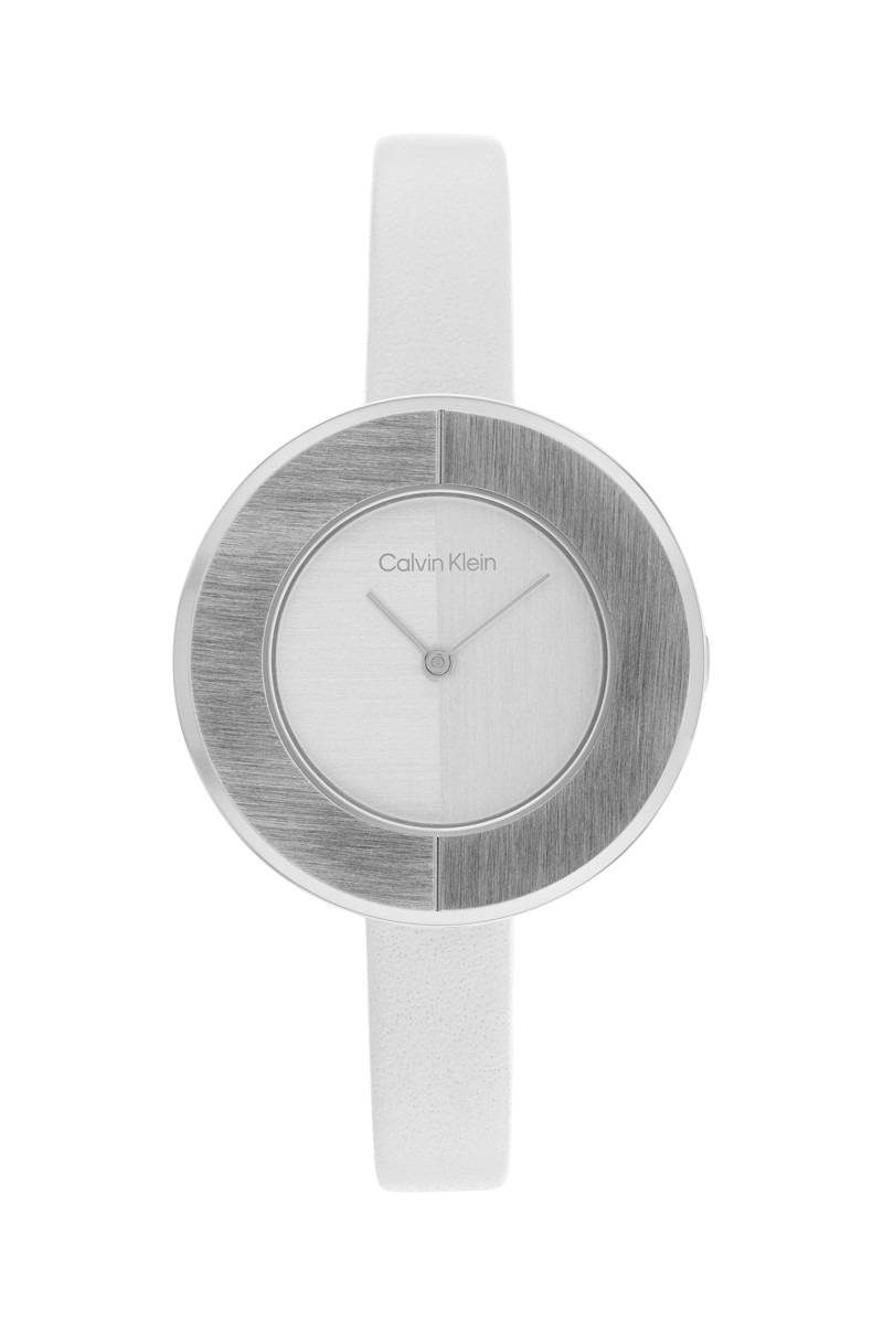 Montre à quartz en cuir - Blanc et argenté - 02 - 33893161