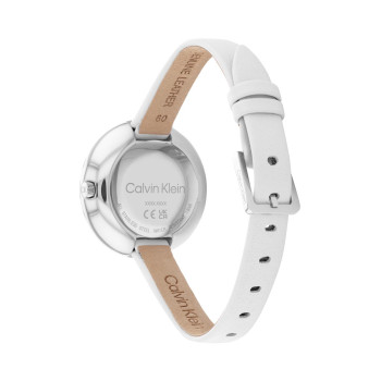 Montre à quartz en cuir - Blanc et argenté - 02 - 33893161