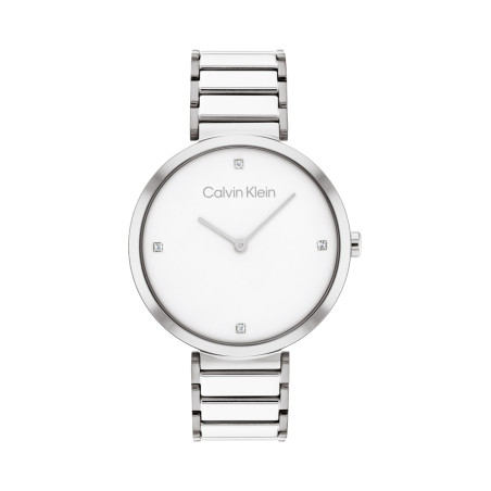 Montre à quartz en acier - Argenté et blanc - 02 - 33893162