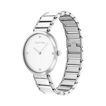 Montre à quartz en acier - Argenté et blanc - 02 - 33893162