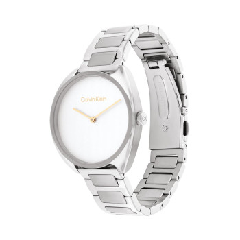 Montre à quartz en acier - Argenté et blanc - 02 - 33893167