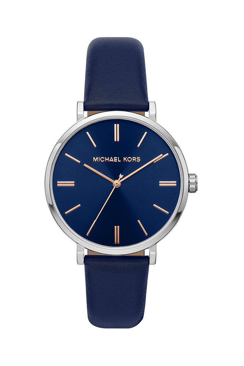 Montre à quartz en cuir Addyson - Bleu marine - 02 - 33893181