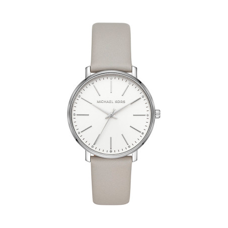 Montre à quartz en cuir Pyper - Gris et argenté - 02 - 33893180