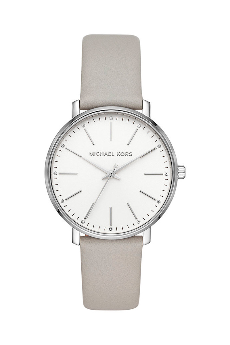 Montre à quartz en cuir Pyper - Gris et argenté - 02 - 33893180