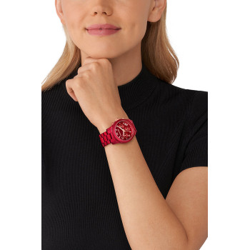 Montre à quartz en acier - Chronographe - Rouge  - 02 - 33892936