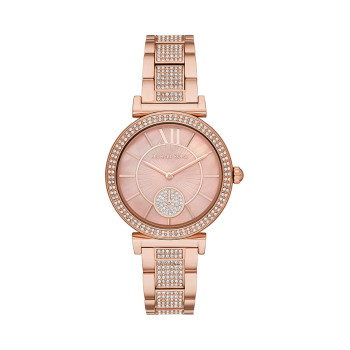 Montre à quartz en acier - Doré rose et rose - 02 - 33892937