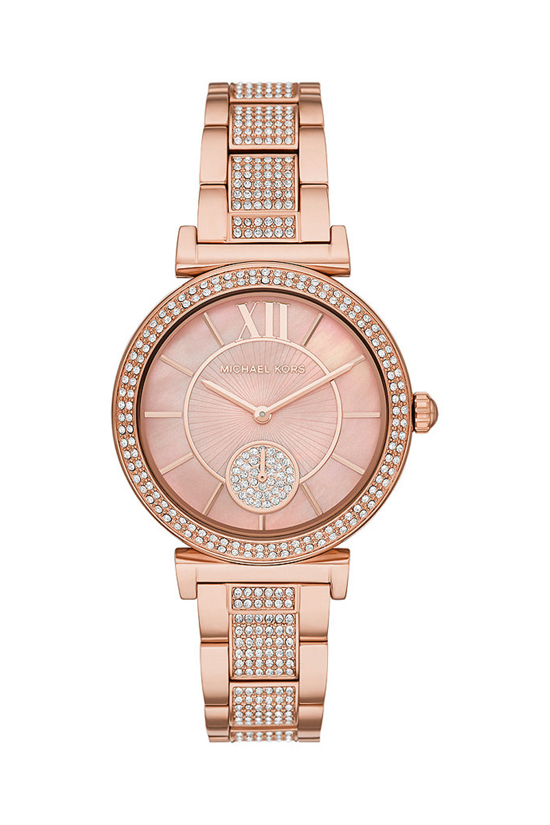 Montre à quartz en acier - Doré rose et rose - 02 - 33892937