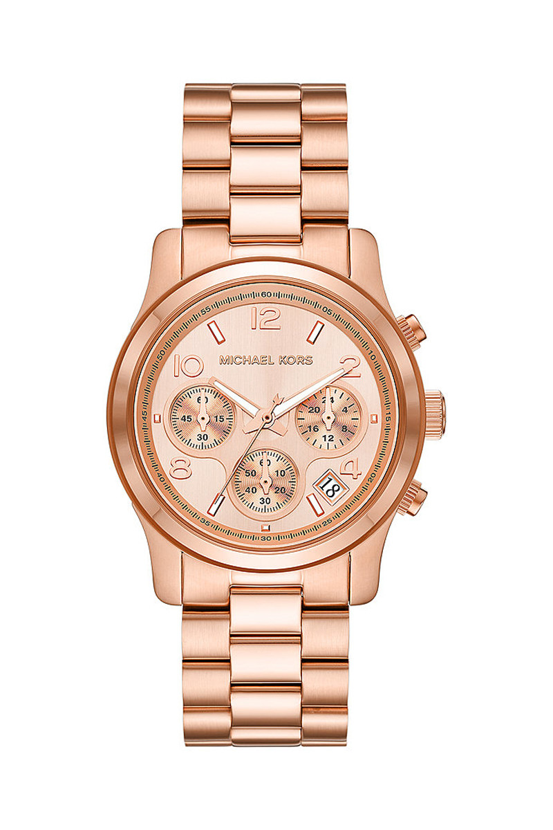 Montre à quartz en acier - Chronographe - Doré rose et blanc - 02 - 33892940