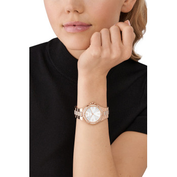 Montre à quartz en acier - Doré rose et blanc - 02 - 33892941