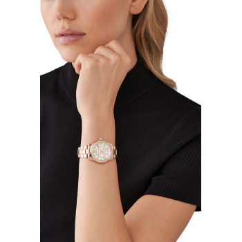 Montre à quartz en acier - Doré rose et blanc - 02 - 33892942