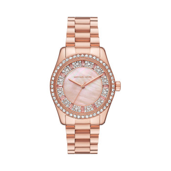 Montre à quartz en acier - Doré rose et blanc - 02 - 33892943