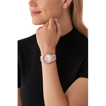 Montre à quartz en acier - Doré rose et blanc - 02 - 33892943